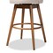 Baxton Studio Carra Beige Upholstered Walnut-Finished Wood Swivel Bar Stool, PK2 157-9651 - alternate 7